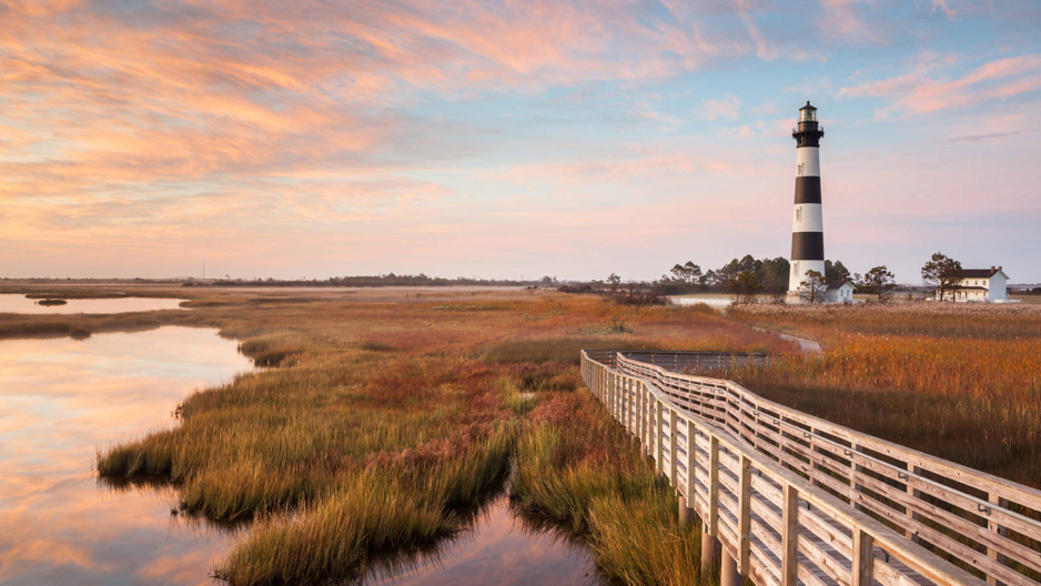 Bodie Island Lighthouse and Boardwalk.
