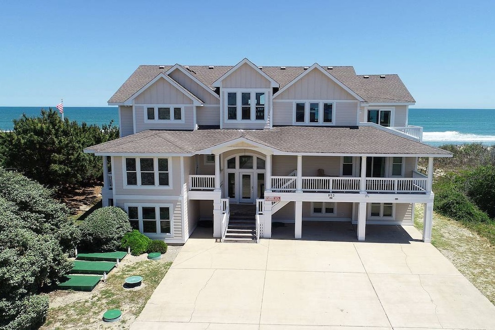 home featuring the oceanfront amenity of an outer banks vacation rental