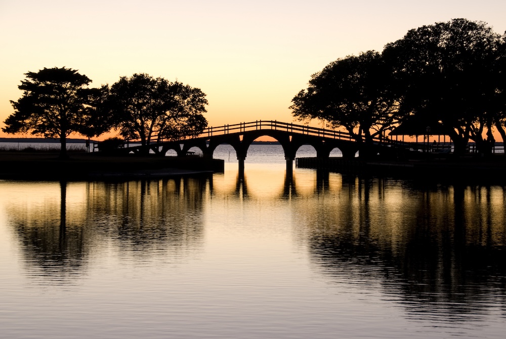 Corolla, NC, bridge at sunset